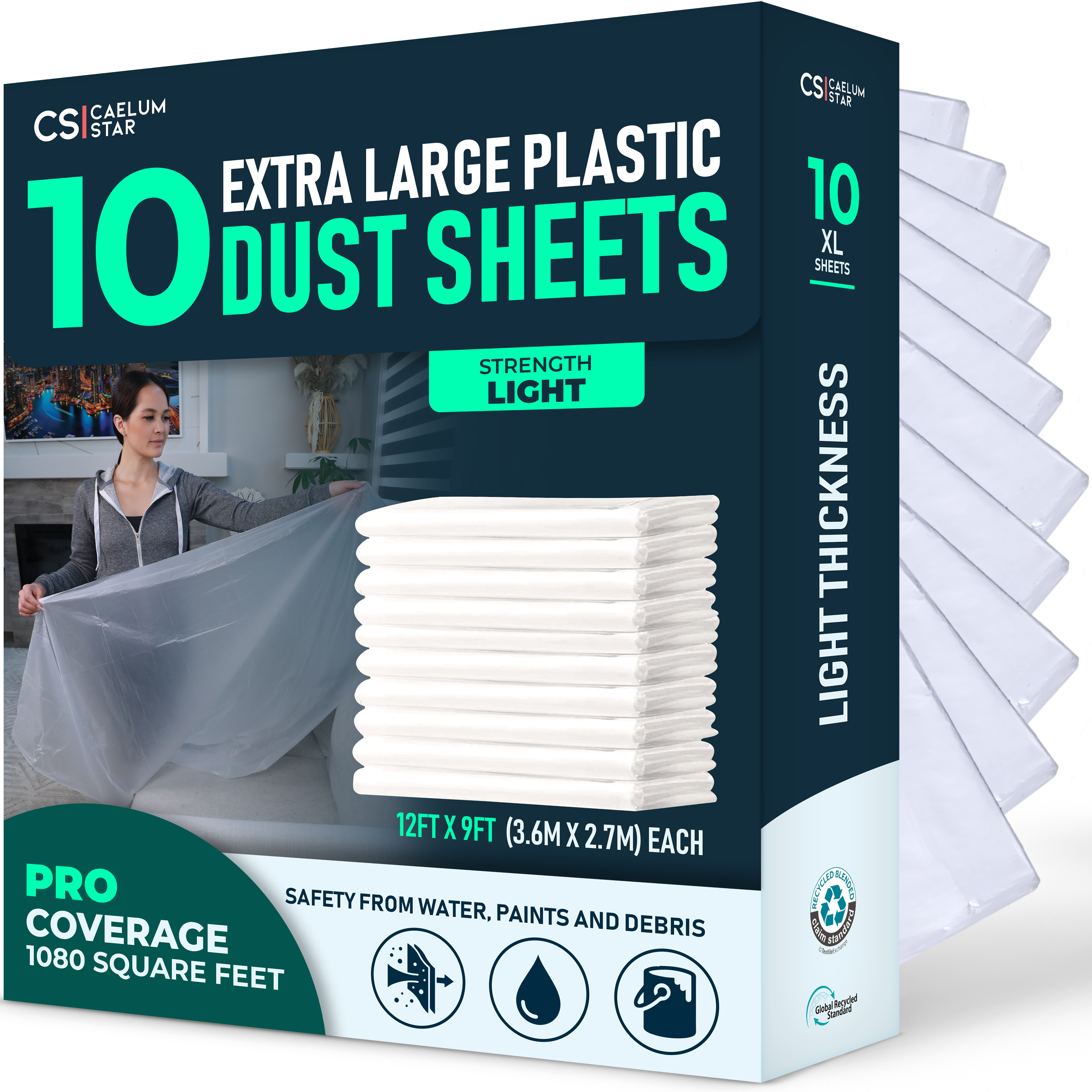 CS 10 Pack Extra Large Dust Sheets — Light by Caelum Star