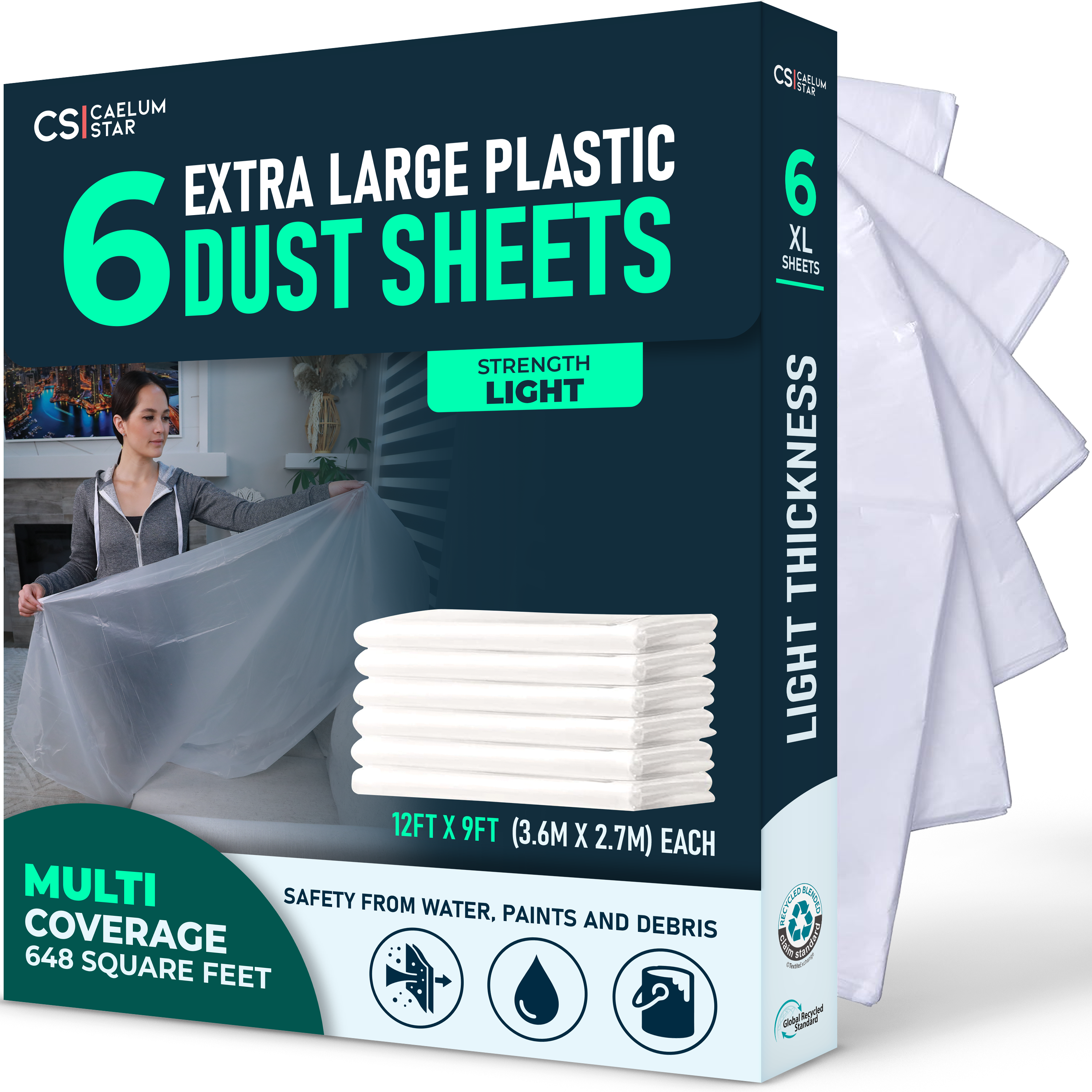 CS 6 Pack Extra Large Dust Sheets — Light by Caelum Star