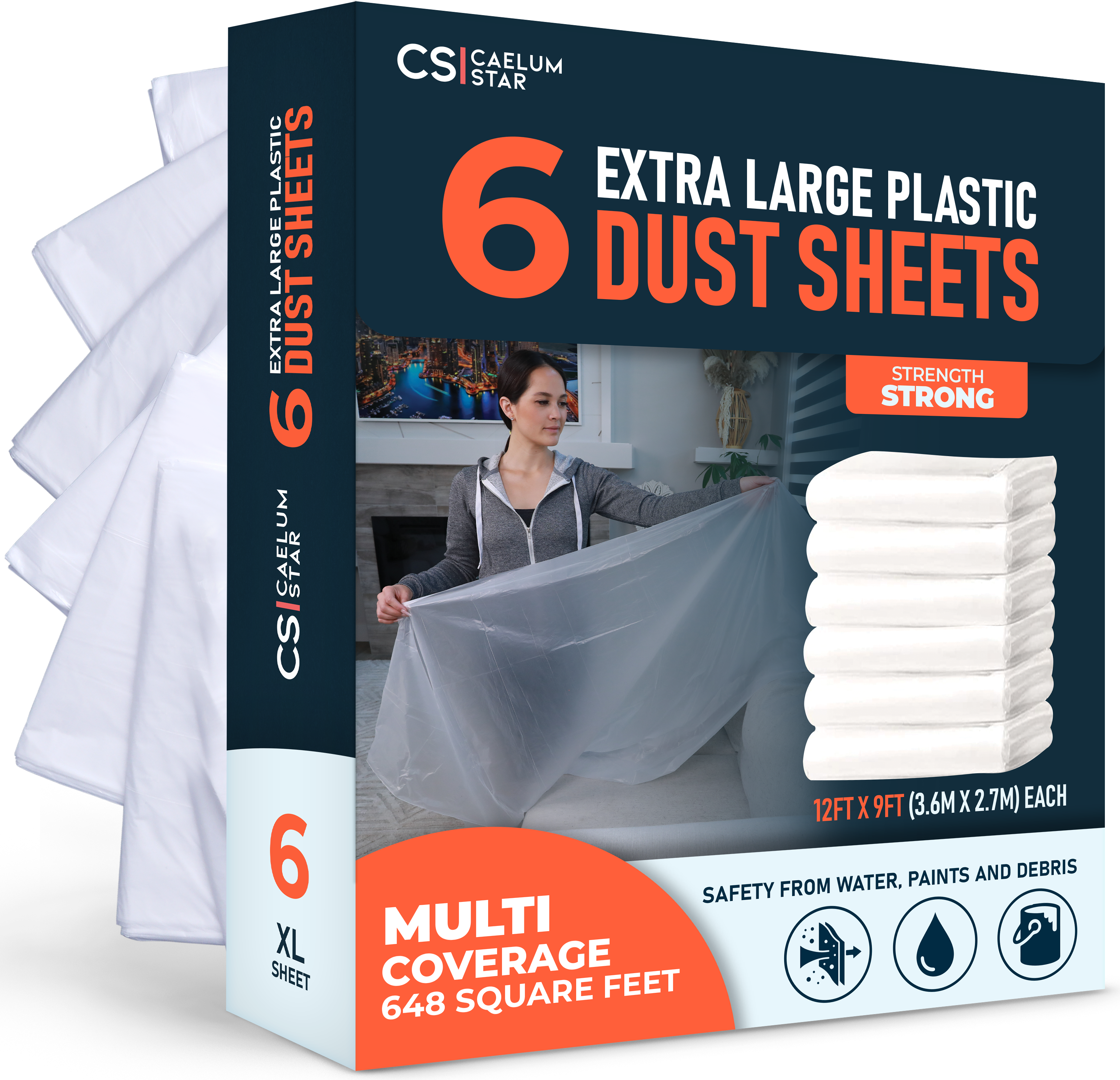 CS 6 Pack Extra Large Dust Sheets — Strong by Caelum Star