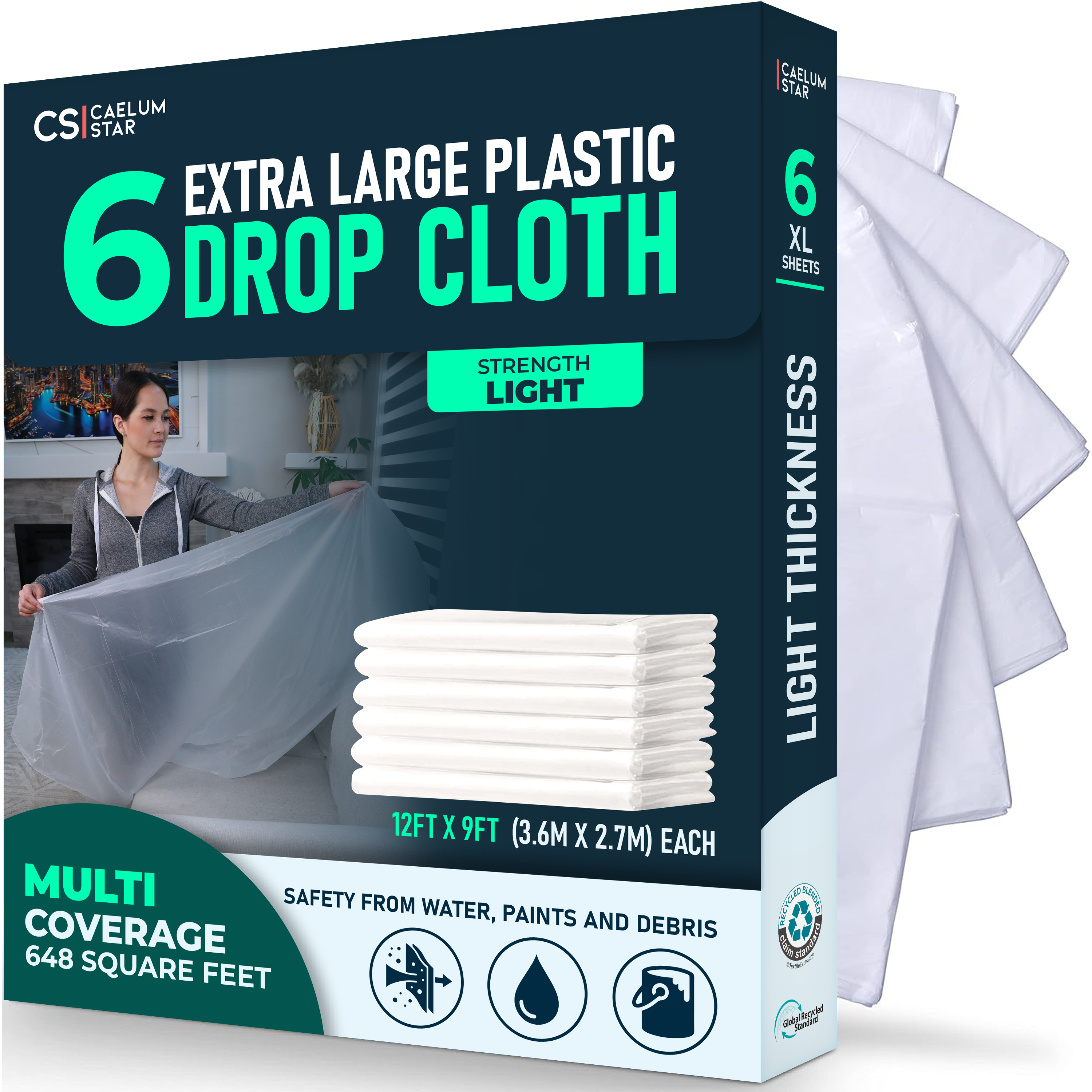 CS 6 Pack Extra Large Drop Cloths by Caelum Star