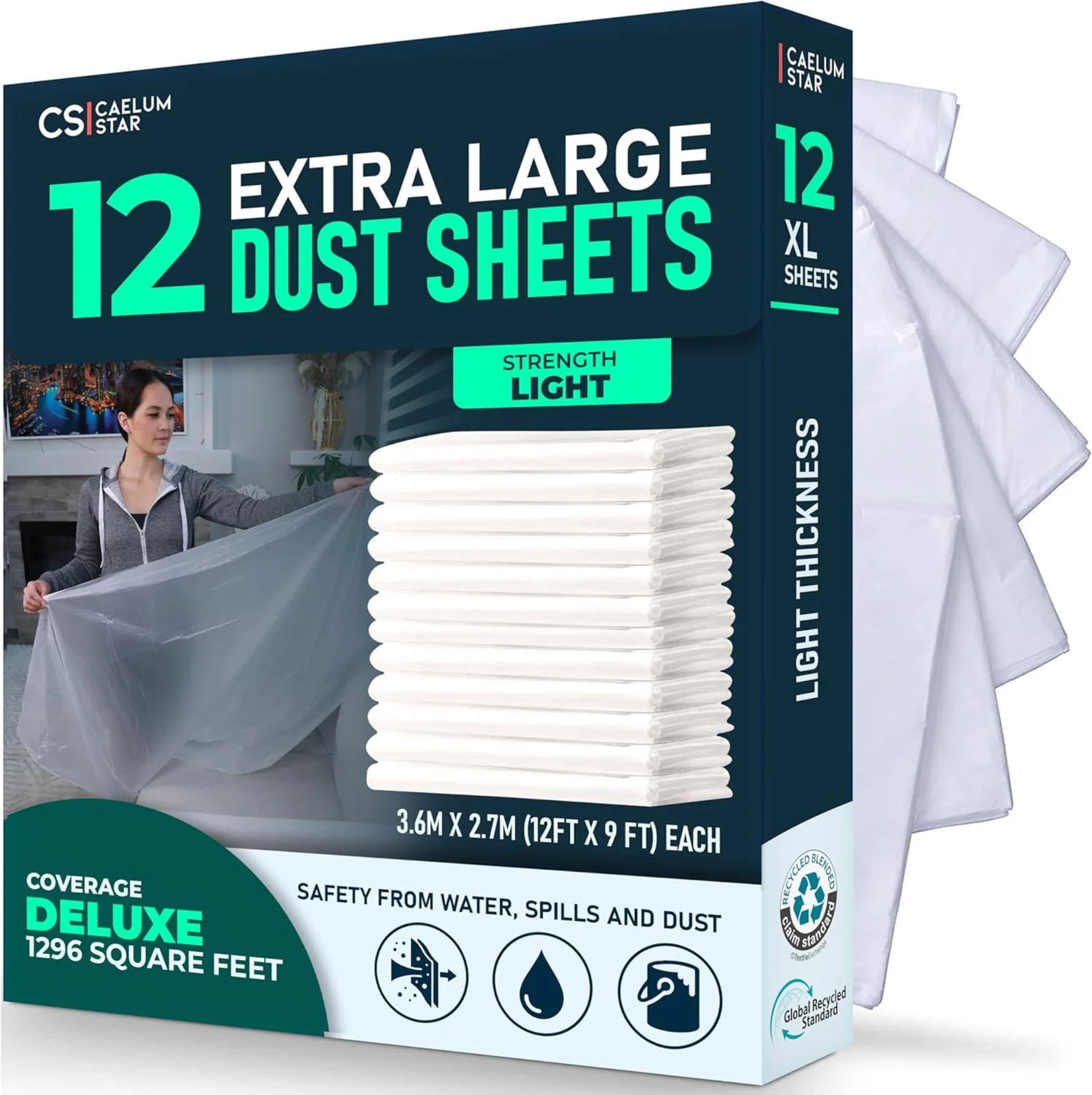 CS 12 Pack Extra Large Dust Sheets by Caelum Star